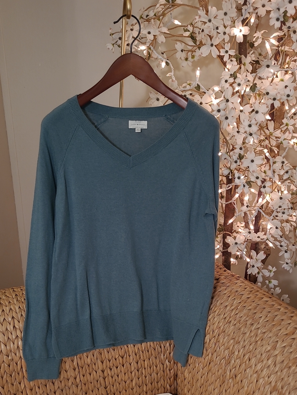 Dark Sage Lucky Brand Lightweight Sweater